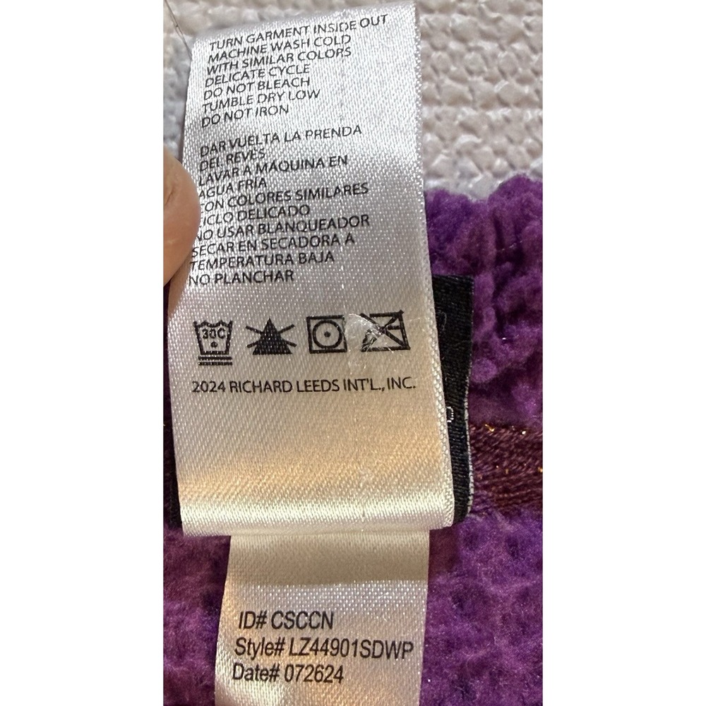 Disney Winnie the Pooh Purple Sherpa Kids M (8-10) Cozy Sleepwear Or Sweater - Picture 6 of 6